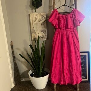 Cupshe Fuchsia Off-Shoulder Maxi Dress